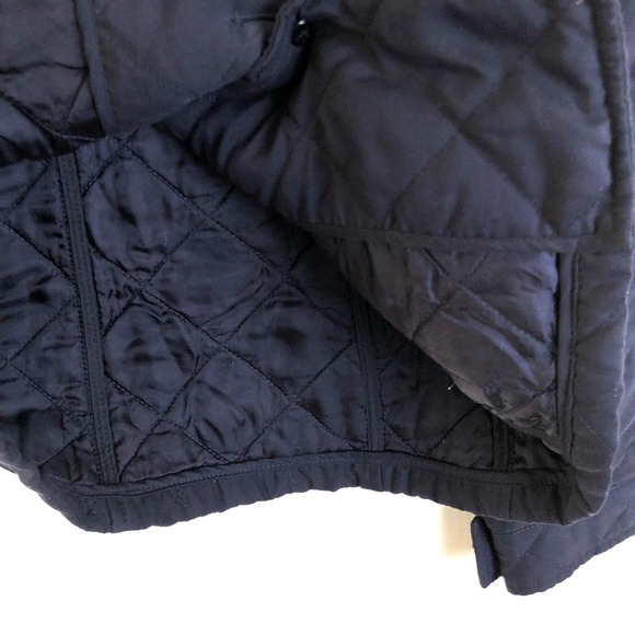 RALPH LAUREN Quilted Snap Front Jacket Women's Sz S Navy Blue Pockets Lined EUC - Picture 10 of 11